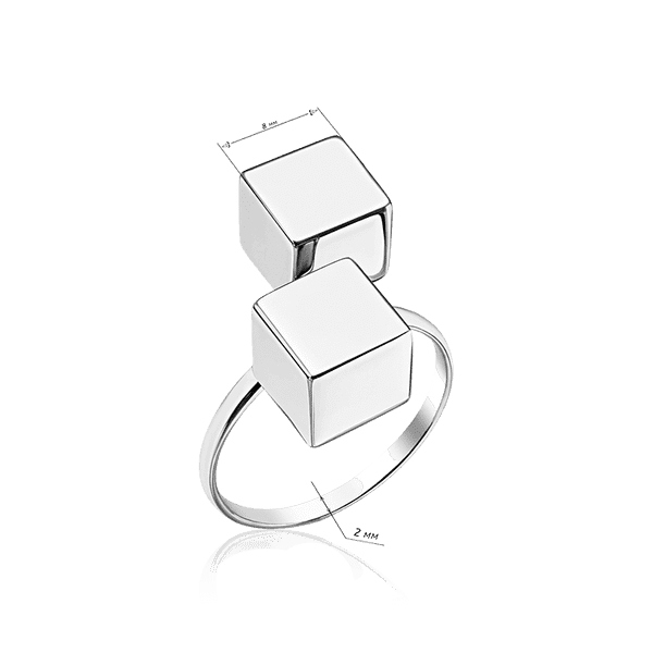 кольцо серебряное кубики кольцо серебряное кубики