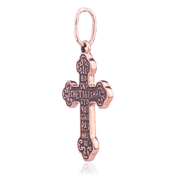 Золотий православний хрест з чорнінням 024646 детальне зображення ювелірного виробу Золотий православний хрест з чорнінням 024646 детальне зображення ювелірного виробу