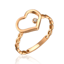 обзорное фото Золотое кольцо бесконечная Любовь с фианитом 032571 Золотые кольца с фианитом обзорное фото Золотое кольцо бесконечная Любовь с фианитом 032571  Золотые кольца с фианитом