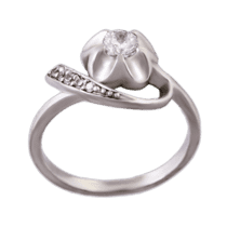 обзорное фото Серебряное кольцо с цирконием 10419  Серебряные кольца