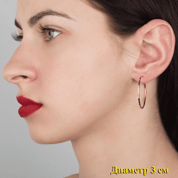 Золоті сережки кільця 80003 детальне зображення ювелірного виробу