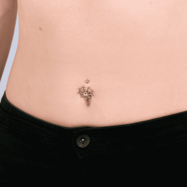 Золотий пірсинг Павучок на павутинці 025717 детальне зображення ювелірного виробу