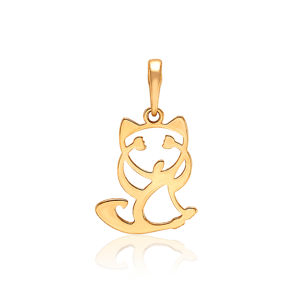 Детский золотой кулон без камней Котик 033930 детальное изображение ювелирного изделия Золотые подвески Детский золотой кулон без камней Котик 033930 детальное изображение ювелирного изделия Золотые подвески