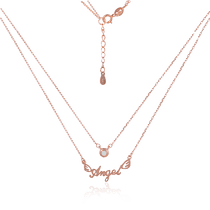 обзорное фото Позолоченое колье Angel с фианитом 026217  Серебряные колье