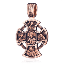 оглядове фото Православний золотий хрест з чорнінням 024640
