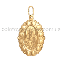 обзорное фото Золотая ладанка Богородице 63230  Золотые подвески иконки