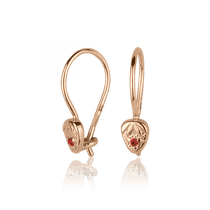 обзорное фото Детские золотые серьги Клубнички 1,3,0448  Серьги с камнями