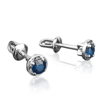 обзорное фото Серьги из белого золота с сапфиром 2050.0/1 Золотые серьги с сапфиром обзорное фото Серьги из белого золота с сапфиром 2050.0/1  Золотые серьги с сапфиром