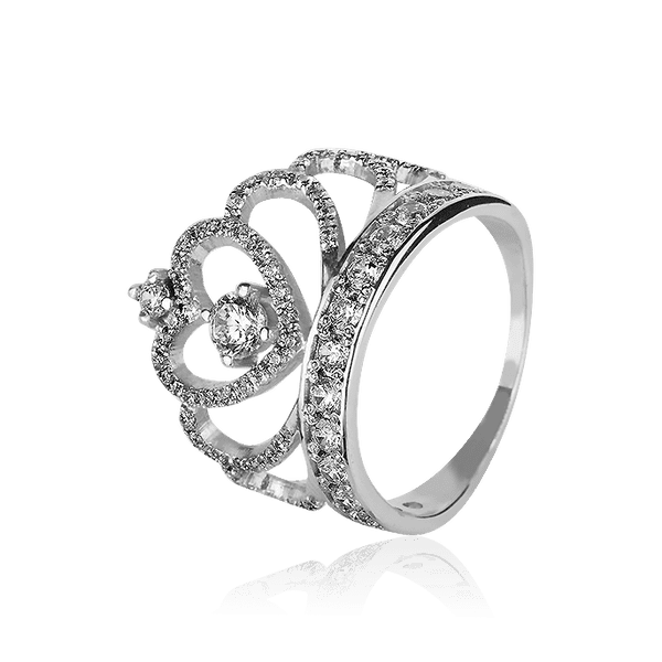 Золотое кольцо Корона с фианитами 028226 детальное изображение ювелирного изделия Золотые кольца с фианитом Золотое кольцо Корона с фианитами 028226 детальное изображение ювелирного изделия Золотые кольца с фианитом