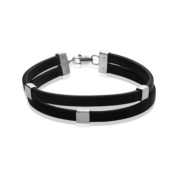 Каучуковый браслет с серебром 029989 детальное изображение ювелирного изделия Браслеты мужские Каучуковый браслет с серебром 029989 детальное изображение ювелирного изделия Браслеты мужские