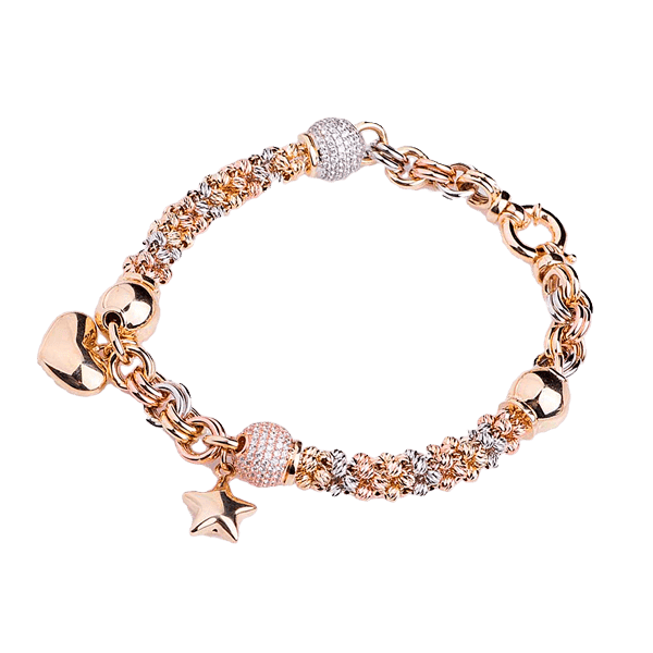 Золотой браслет с фианитами 025222 детальное изображение ювелирного изделия Золотые браслеты с цирконием (фианитами)