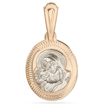 обзорное фото Золотая иконка Владимирская 036311  Золотые подвески иконки