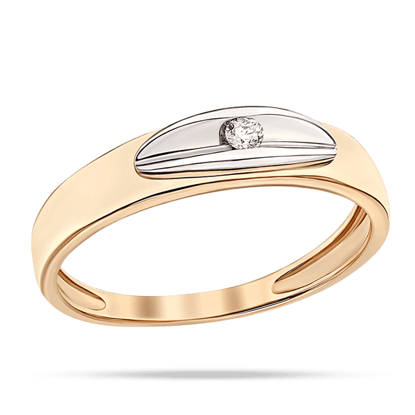 Кольцо с бриллиантом в комбинированном золоте 035517 детальное изображение ювелирного изделия Золотые кольца с бриллиантами Кольцо с бриллиантом в комбинированном золоте 035517 детальное изображение ювелирного изделия Золотые кольца с бриллиантами