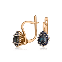 оглядове фото Золоті сережки з сапфірами 2950