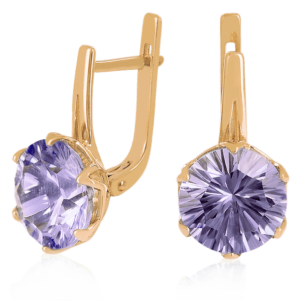 Золотые серьги с аметистом 023455 детальное изображение ювелирного изделия Золотые серьги с аметистом