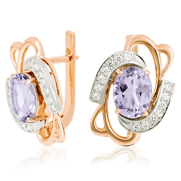 Золотые серьги с аметистом 023522 детальное изображение ювелирного изделия Золотые серьги с аметистом Золотые серьги с аметистом 023522 детальное изображение ювелирного изделия Золотые серьги с аметистом