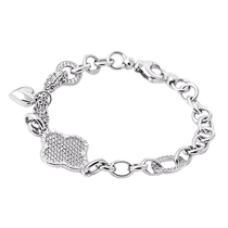 обзорное фото Золотой браслет из белого золота 025227  Золотые браслеты с цирконием (фианитами)