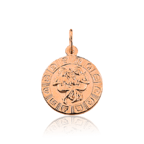 обзорное фото Подвеска зодиак Близнецы из красного золота 033940 Золотые подвески обзорное фото Подвеска зодиак Близнецы из красного золота 033940  Золотые подвески