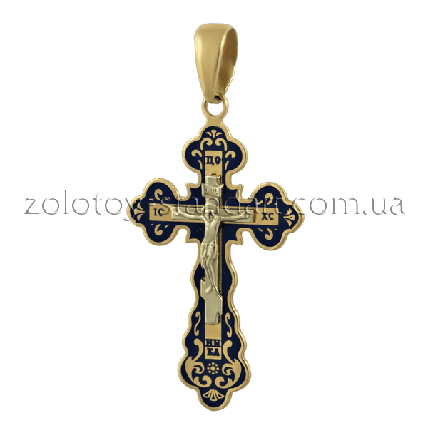 Золотой крестик с эмалью 505001с детальное изображение ювелирного изделия Золотые крестики Золотой крестик с эмалью 505001с детальное изображение ювелирного изделия Золотые крестики