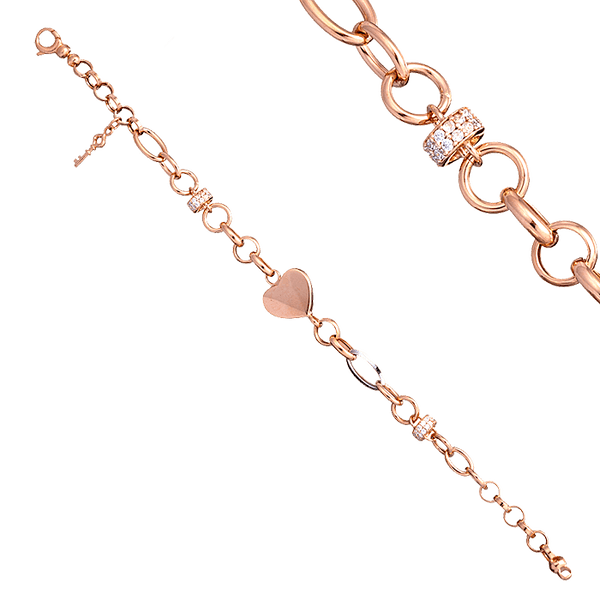 Фантазийный золотой браслет с фианитами 032380 детальное изображение ювелирного изделия Женские золотые браслеты Фантазийный золотой браслет с фианитами 032380 детальное изображение ювелирного изделия Женские золотые браслеты