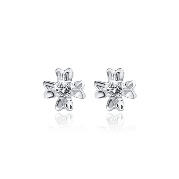 Золотые серьги Цветок с бриллиантом 029870 детальное изображение ювелирного изделия Золотые серьги Золотые серьги Цветок с бриллиантом 029870 детальное изображение ювелирного изделия Золотые серьги