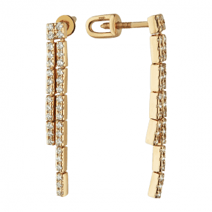 Золотые серьги с цирконием 1,3,0813 детальное изображение ювелирного изделия Золотые серьги с фианитом Золотые серьги с цирконием 1,3,0813 детальное изображение ювелирного изделия Золотые серьги с фианитом