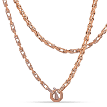 обзорное фото Цепь из белого и красного золота 038617 Золотые цепочки мужские обзорное фото Цепь из белого и красного золота 038617  Золотые цепочки мужские