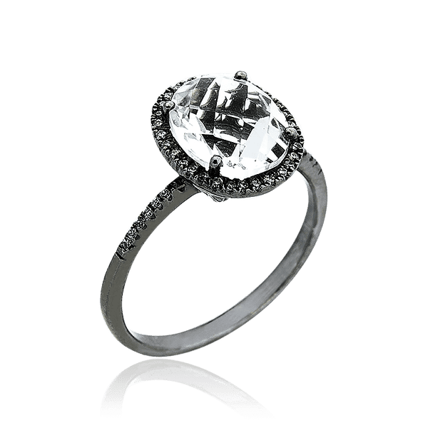 Жіноча каблучка з білого золота з кварцем і діамантами 032938 детальне зображення ювелірного виробу Жіноча каблучка з білого золота з кварцем і діамантами 032938 детальне зображення ювелірного виробу