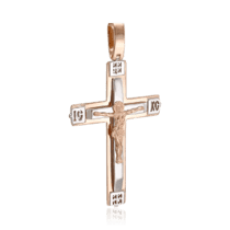 обзорное фото Золотой крестик с Распятием 036777  Крестики мужские