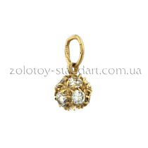 обзорное фото Золотой подвес с цирконием 420019  Золотые кулоны с фианитом