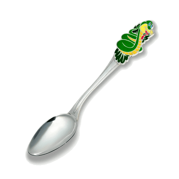 Детская серебряная ложка Змейка с эмалью 031834 детальное изображение ювелирного изделия Серебряные детские ложечки Детская серебряная ложка Змейка с эмалью 031834 детальное изображение ювелирного изделия Серебряные детские ложечки
