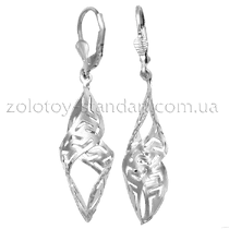 обзорное фото Серебряные серьги 86020  Серебряные серьги без вставок