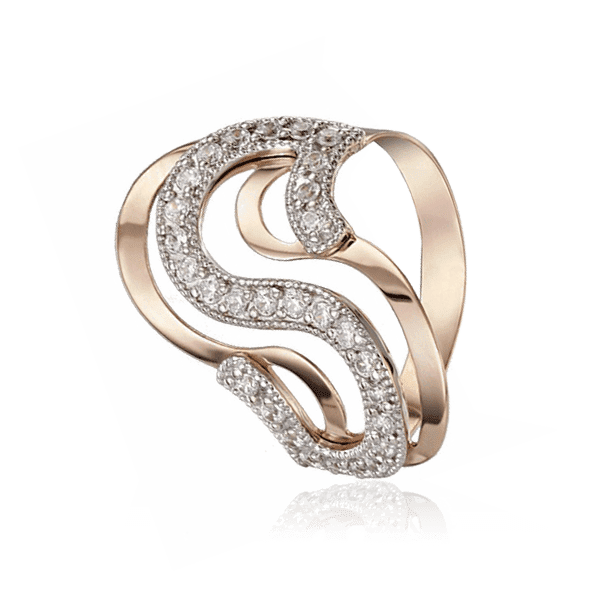 Женское золотое кольцо с фианитами Женское золотое кольцо с фианитами