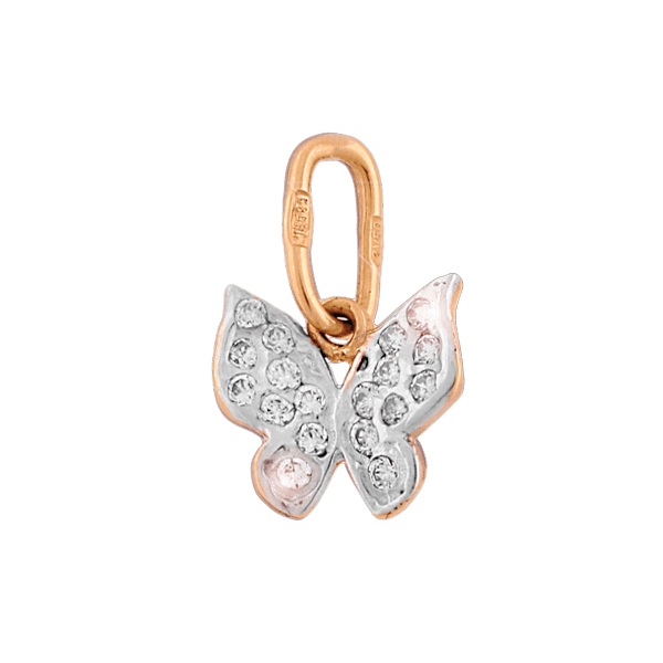 Золотой кулон Бабочка с фианитами 62287 детальное изображение ювелирного изделия Золотые кулоны с фианитом Золотой кулон Бабочка с фианитами 62287 детальное изображение ювелирного изделия Золотые кулоны с фианитом