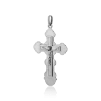 обзорное фото Мужской крестик из серебра с Распятием 030634  Серебряные подвески крестики