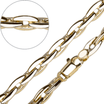обзорное фото Золотая мужская цепь в необычном исполнении 032118  Полновесные золотые цепочки