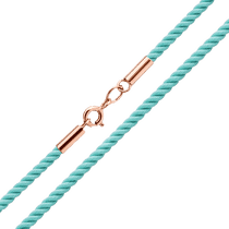 обзорное фото Шелковый бирюзовый шнурок с золотой застежкой 038561 Шнурки с золотом обзорное фото Шелковый бирюзовый шнурок с золотой застежкой 038561  Шнурки с золотом