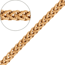 обзорное фото Золотая цепочка Спига плоская 9600814-10 Спига плетение золотых цепочек обзорное фото Золотая цепочка Спига плоская 9600814-10  Спига плетение золотых цепочек