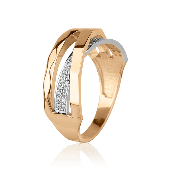 Кольцо с красного и белого золота