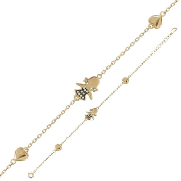 Золотой браслет на руку Девочка и сердце 033785 детальное изображение ювелирного изделия Золотые браслеты Золотой браслет на руку Девочка и сердце 033785 детальное изображение ювелирного изделия Золотые браслеты