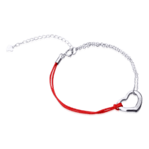 оглядове фото Срібний браслет з червоною ниткою в стилі Tiffany 031330