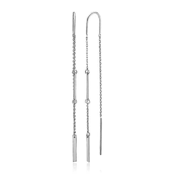 Серебряные серьги протяжки с пластинами 036116 детальное изображение ювелирного изделия Серебряные серьги Серебряные серьги протяжки с пластинами 036116 детальное изображение ювелирного изделия Серебряные серьги