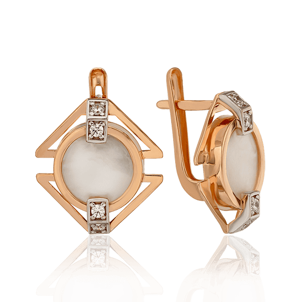 Золотые серьги с перламутром Аманда 033818 детальное изображение ювелирного изделия Золотые серьги Золотые серьги с перламутром Аманда 033818 детальное изображение ювелирного изделия Золотые серьги