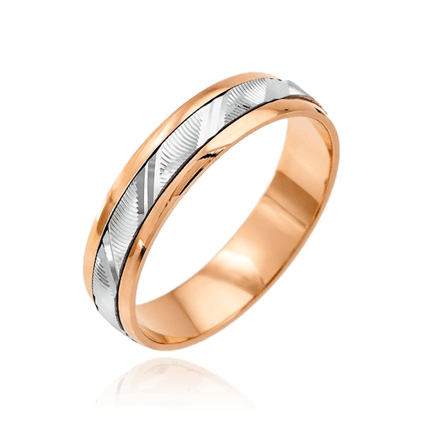 Обручальное кольцо из комбинированного золота з алмазной гранью 036693 детальное изображение ювелирного изделия Золотые кольца Обручальное кольцо из комбинированного золота з алмазной гранью 036693 детальное изображение ювелирного изделия Золотые кольца