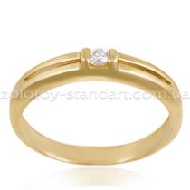 обзорное фото Золотое кольцо 1103151  Золотые кольца для помолвки с цирконием