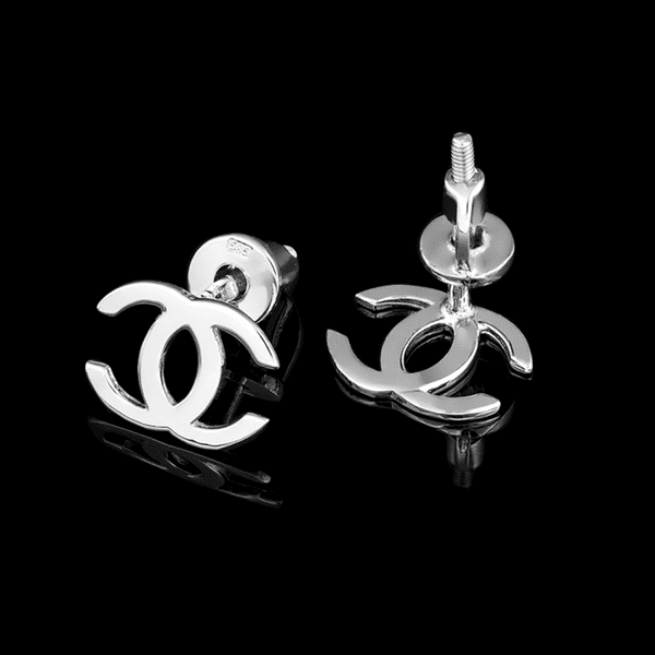 Серьги гвоздики Шанель белое золото Серьги гвоздики Шанель белое золото