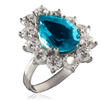 обзорное фото Серебряное кольцо с кварцем 023628  Серебряные кольца со вставками