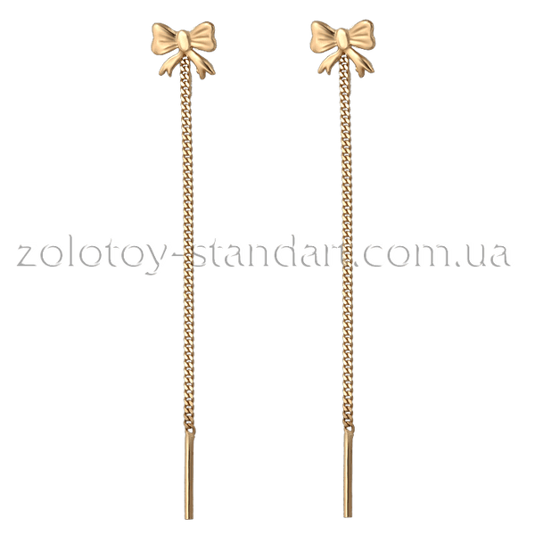 Золотые серьги Бантики 567107 детальное изображение ювелирного изделия Золотые серьги протяжки Золотые серьги Бантики 567107 детальное изображение ювелирного изделия Золотые серьги протяжки