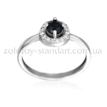 обзорное фото Золотое кольцо с сапфиром и бриллиантами 11991/1  Золотые кольца с сапфиром