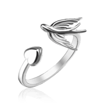 обзорное фото Серебряное кольцо на фалангу Ласточка 035624  Серебряные кольца
